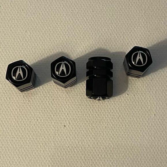 Acura Valve Stem Caps in Black Set of 4 NWT - Picture 1 of 4